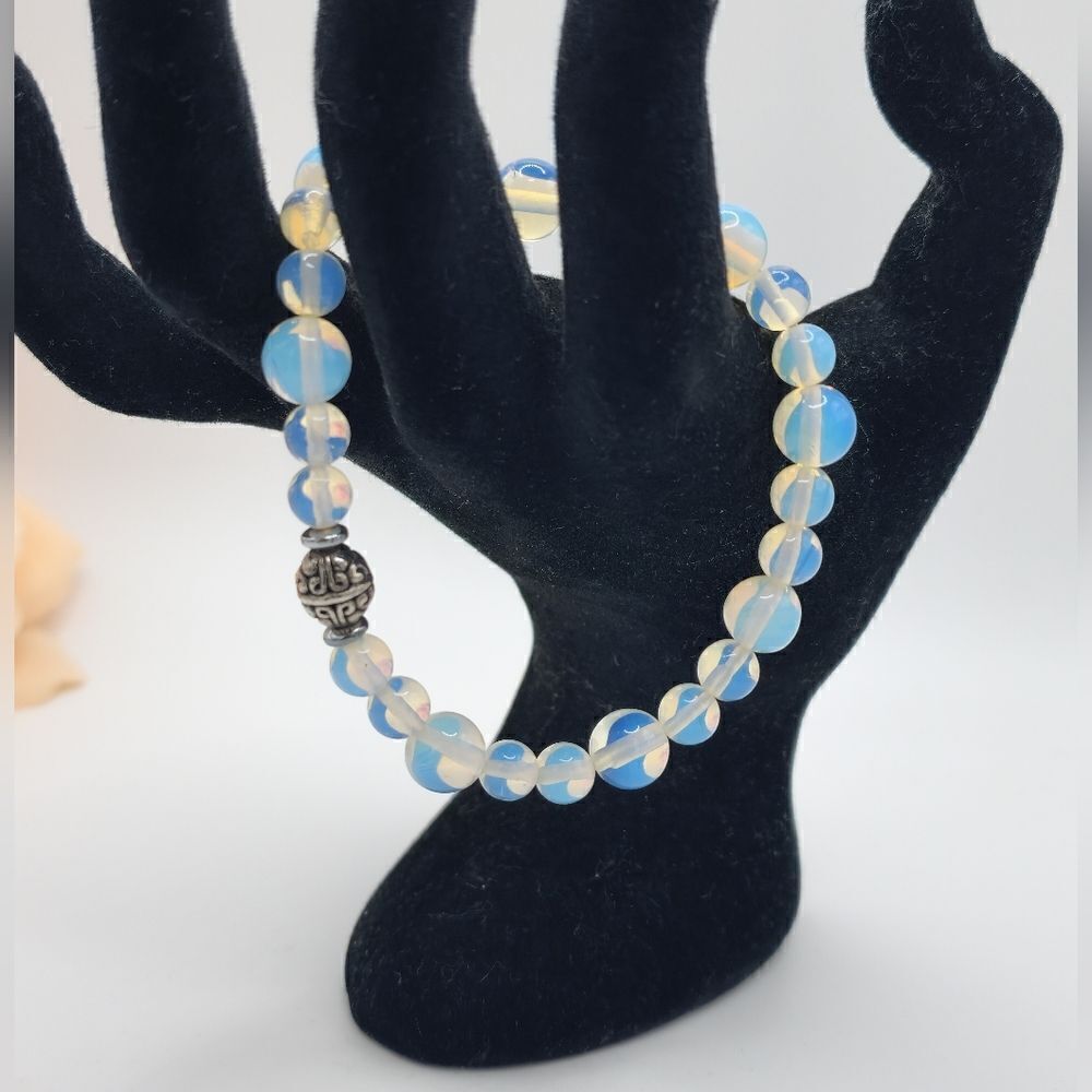 Opalite moonstone beaded bracelet